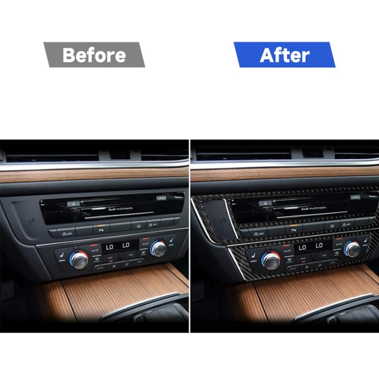 Adesivo decorativo per pannello CD per aria condizionata in fibra di carbonio per auto per Audi A6 S6 C7 A7 S7 4G8 2012-2018, guida a sinistra, Air Conditioning CD Panel, Left Drive