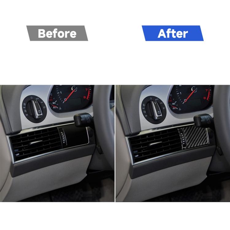 Adesivo decorativo per pannello di regolazione della presa d'aria in fibra di carbonio per auto per Audi A6 2005-2011, guida a sinistra, Air Outlet Adjustment Panel, Left Drive