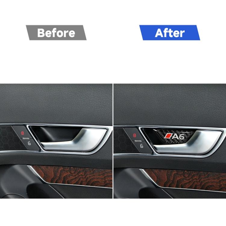 Adesivo antigraffio per portiera in fibra di carbonio per auto per Audi A6 2005-2011, guida a destra e a sinistra universale, Door Bowl