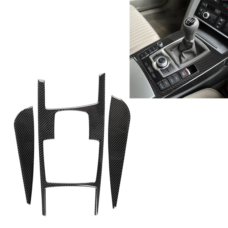 Posizione del cambio per auto in fibra di carbonio + adesivo decorativo per pannello laterale per Audi A6 2005-2011, guida a destra, configurazione alta, Gear Shift Position Right Drive, High Configuration