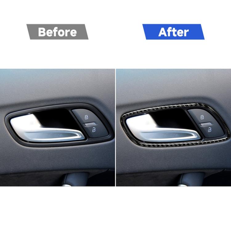 Adesivo decorativo per telaio maniglia porta in fibra di carbonio per auto per Audi TT 8n 8J MK123 TTRS 2008-2014, guida a destra e a sinistra universale, Door Handle Frame