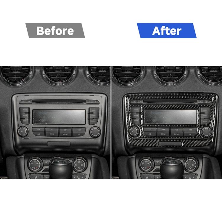 Adesivo decorativo per pannello CD dell'aria condizionata in fibra di carbonio per auto per Audi TT 8n 8J MK123 TTRS 2008-2014, guida a destra e a sinistra universale, stile B, Air Conditioning CD Panel B