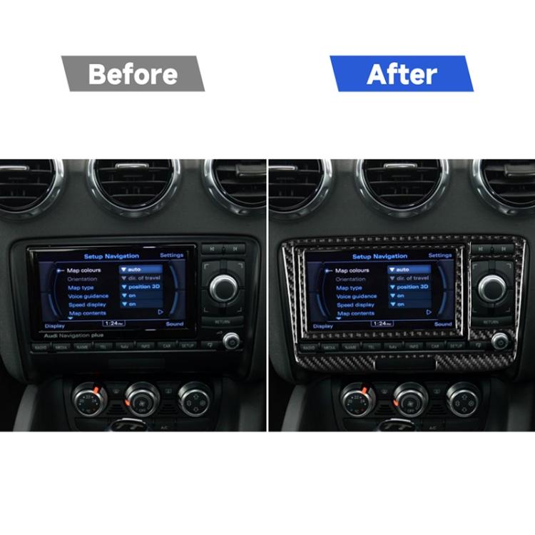 Adesivo decorativo per pannello CD dell'aria condizionata in fibra di carbonio per auto per Audi TT 8n 8J MK123 TTRS 2008-2014, guida a destra e a sinistra universale, A Style, Air Conditioning CD Panel A