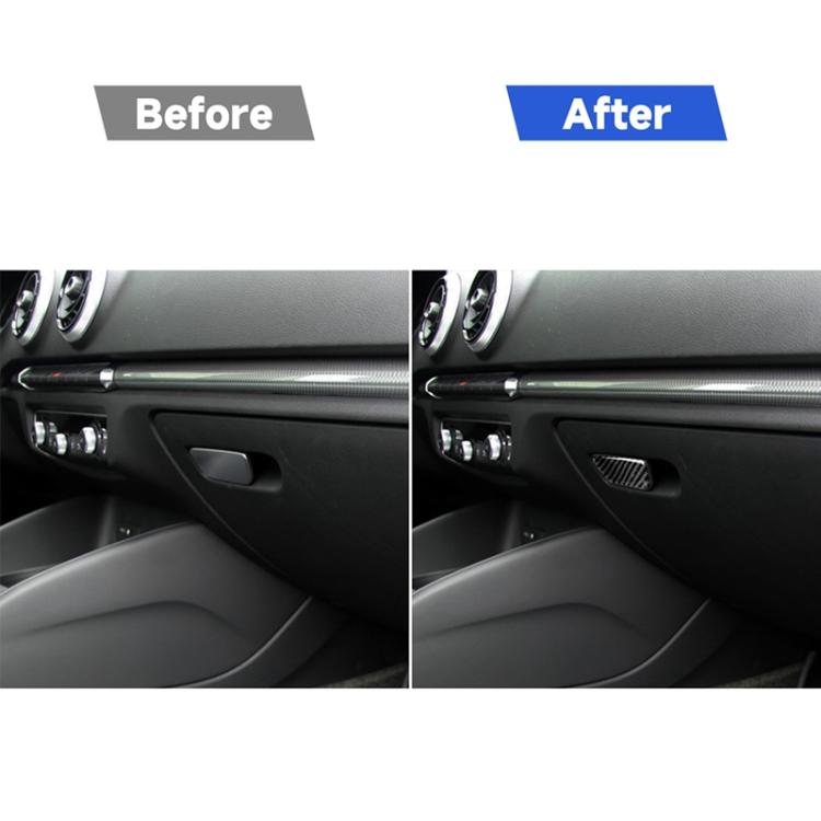 Adesivo decorativo per interruttore a mano del sedile del passeggero in fibra di carbonio per auto per Audi A3 / 8V 2014-2019, guida a sinistra, Hand Box Switch, Left Drive