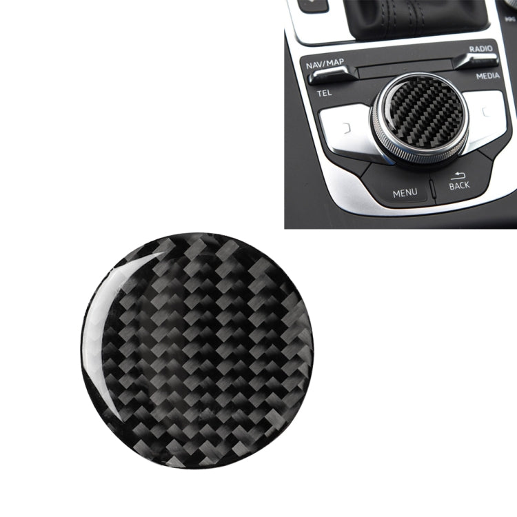 Adesivo decorativo per manopola di controllo centrale in fibra di carbonio per auto per Audi A3 / A4L 2014-2019, guida a destra e a sinistra universale, Central Control Knob