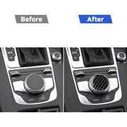 Adesivo decorativo per manopola di controllo centrale in fibra di carbonio per auto per Audi A3 / A4L 2014-2019, guida a destra e a sinistra universale, Central Control Knob