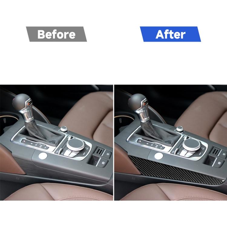 Adesivo decorativo per pannello laterale posizione cambio marcia in fibra di carbonio per auto per Audi A3 2014-2019, guida a sinistra, Gear Shift Position Side Panel, Left Drive