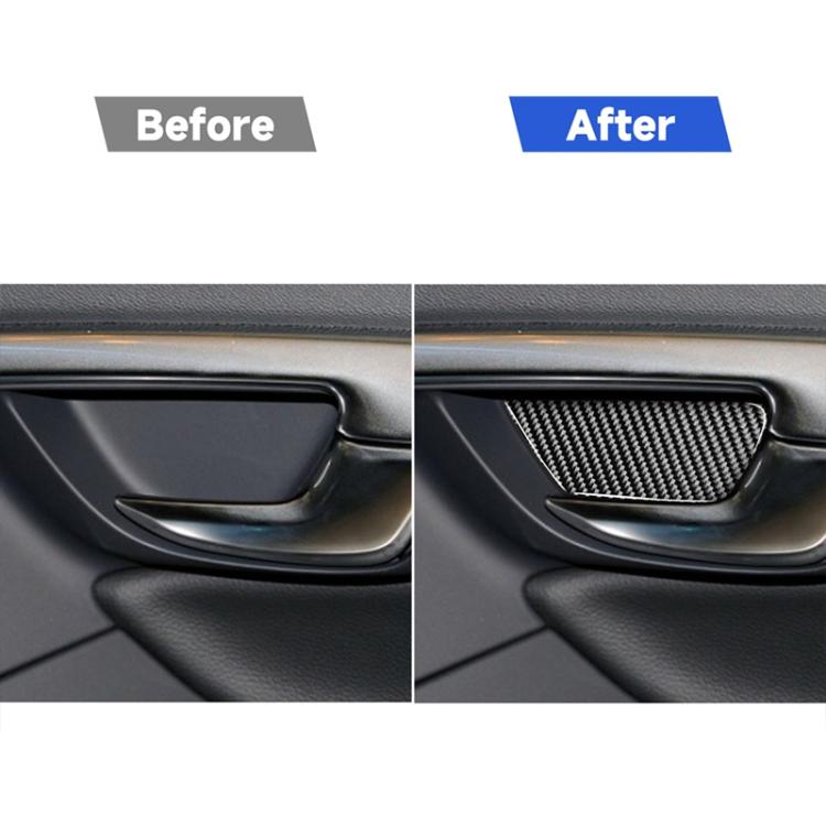 4 adesivi decorativi per porta interna in fibra di carbonio per auto per Volvo V60 2010-2017 / S60 2010-2018, guida a destra e a sinistra universale, Inner Door Bowl