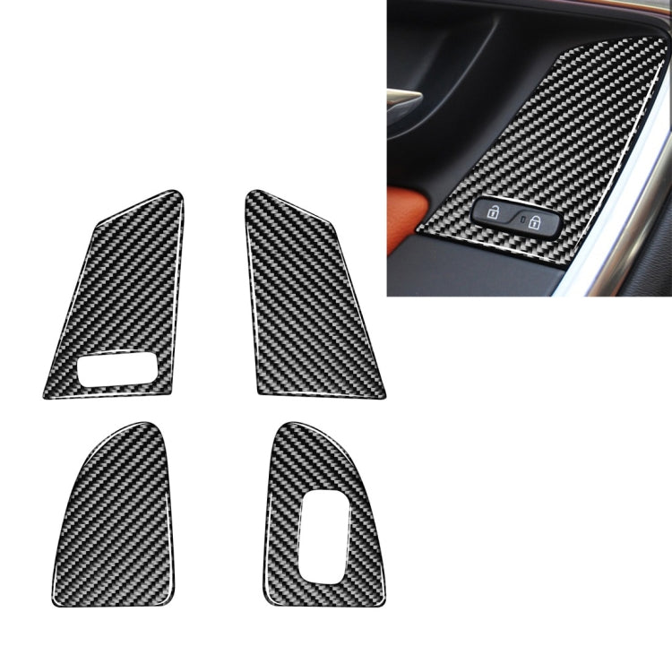 4 adesivi decorativi per pulsanti di sollevamento finestrini per auto in fibra di carbonio per Volvo V60 / XC60 2010-2017 / S60 2010-2018, guida a sinistra, Window Lifting Button, Left Drive C