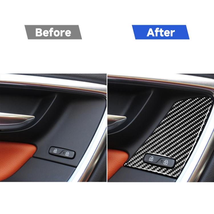 4 adesivi decorativi per pulsanti di sollevamento finestrini per auto in fibra di carbonio per Volvo V60 / XC60 2010-2017 / S60 2010-2018, guida a sinistra, Window Lifting Button, Left Drive C