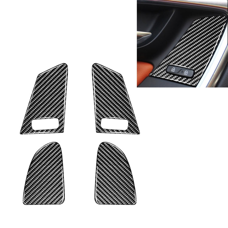 4 adesivi decorativi per pulsanti di sollevamento finestrini per auto in fibra di carbonio per Volvo V60 / XC60 2010-2017 / S60 2010-2018, guida a destra e a sinistra universale, Window Lifting Button B