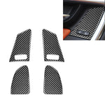4 adesivi decorativi per pulsanti di sollevamento finestrini per auto in fibra di carbonio per Volvo V60 / XC60 2010-2017 / S60 2010-2018, guida a destra e a sinistra universale, Window Lifting Button B