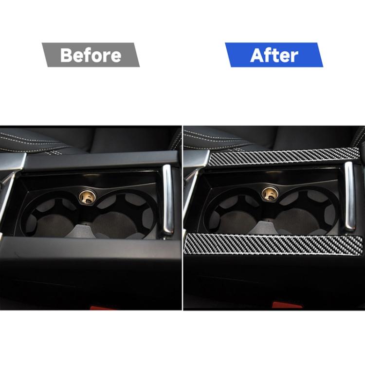 Adesivi decorativi per portabicchieri per bracciolo in fibra di carbonio per auto per Volvo V60 2010-2017 / S60 2010-2018, guida a destra e a sinistra universale, Armrest Cup Holder