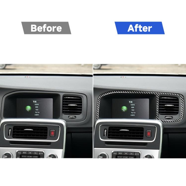Adesivi decorativi per telaio di navigazione in fibra di carbonio per auto per Volvo V60 2010-2017 / S60 2010-2018, guida a sinistra, Navigation Frame, Left Drive
