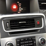 Adesivi decorativi per presa d'aria di controllo centrale in fibra di carbonio per auto per Volvo V60 2010-2017 / S60 2010-2018, guida a destra e a sinistra universale, Central Control Air Outlet