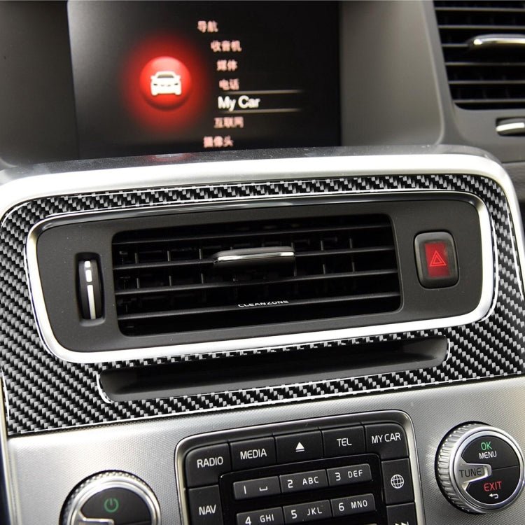 Adesivi decorativi per presa d'aria di controllo centrale in fibra di carbonio per auto per Volvo V60 2010-2017 / S60 2010-2018, guida a destra e a sinistra universale, Central Control Air Outlet