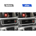 Adesivi decorativi per presa d'aria di controllo centrale in fibra di carbonio per auto per Volvo V60 2010-2017 / S60 2010-2018, guida a destra e a sinistra universale, Central Control Air Outlet