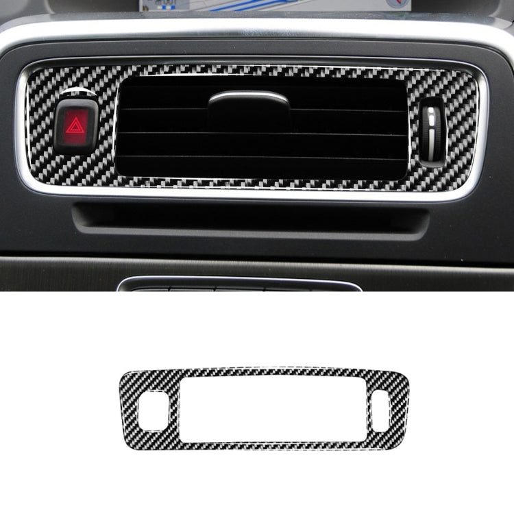 Adesivi decorativi per controllo centrale in fibra di carbonio per auto sotto la presa d'aria per Volvo V60 2010-2017 / S60 2010-2018, guida a destra, Central Control Below Air Outlet, Right Drive