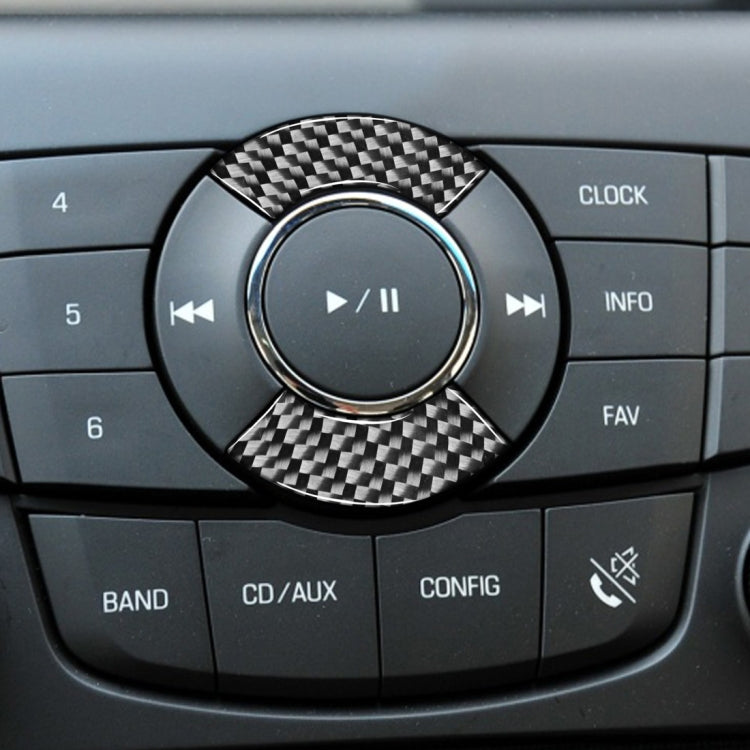 Adesivo decorativo per pulsante CD in fibra di carbonio per auto per Chevrolet Cruze 2009-2015, guida a destra e a sinistra universale, CD Button