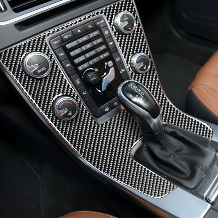 Adesivi decorativi per pannello di controllo centrale in fibra di carbonio per auto per Volvo V60 2010-2017 / S60 2010-2018, guida a sinistra, Central Control Panel, Left Drive