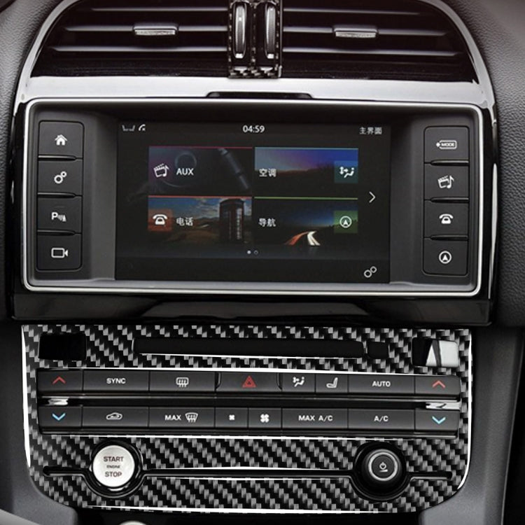 Adesivi decorativi per pannello aria condizionata in fibra di carbonio per auto per Jaguar F-PACE X761 XE X760 XF X260 2016-2020, guida a destra e a sinistra universale, Air Conditioning Panel