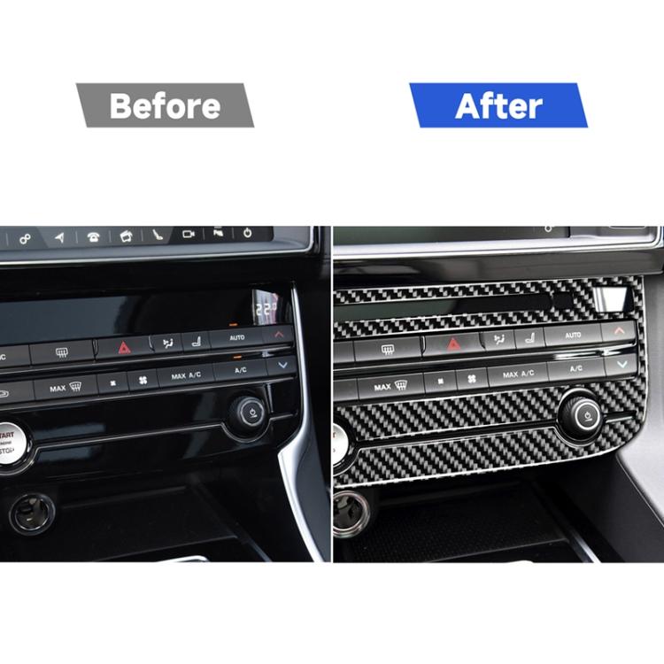 Adesivi decorativi per pannello aria condizionata in fibra di carbonio per auto per Jaguar F-PACE X761 XE X760 XF X260 2016-2020, guida a destra e a sinistra universale, Air Conditioning Panel