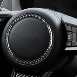 Adesivi decorativi con logo sul volante in fibra di carbonio per auto per Jaguar F-PACE X761 XE X760 XF X260 XJ 2016-2020, guida a destra e a sinistra universale, Steering Wheel Logo