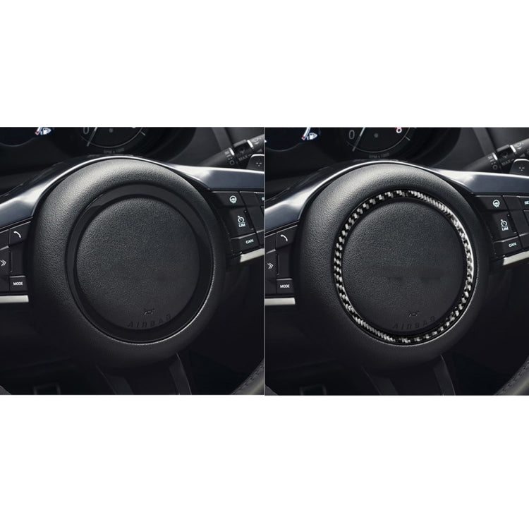 Adesivi decorativi con logo sul volante in fibra di carbonio per auto per Jaguar F-PACE X761 XE X760 XF X260 XJ 2016-2020, guida a destra e a sinistra universale, Steering Wheel Logo