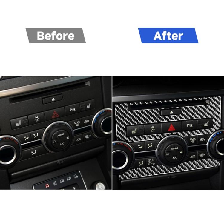 Adesivo decorativo per pannello CD di controllo centrale in fibra di carbonio per auto per Land Rover Discovery 4 2010-2016, guida a destra e a sinistra universale, Central Control CD Panel