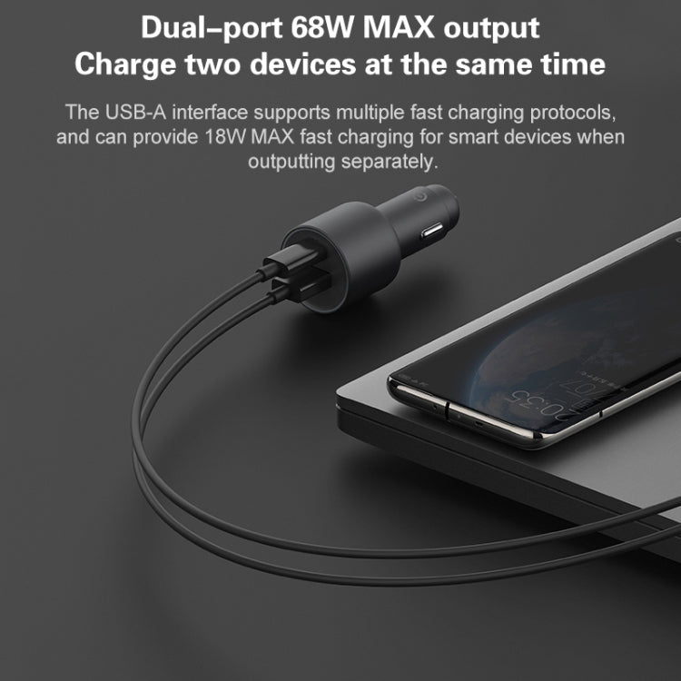 Caricabatteria da auto originale Xiaomi CC07ZM 100W doppie porte USB + USB-C / Type-C a ricarica rapida versione 1A1C, 100W