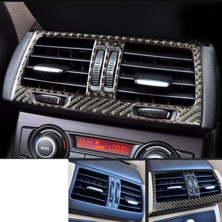 Adesivo decorativo per presa d'aria posteriore in tinta unita in fibra di carbonio per auto per BMW E70 X5 / E71 X6 2009-2013, guida a destra e a sinistra universale, Rear Air Outlet