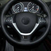 Adesivo decorativo per volante in tinta unita in fibra di carbonio per auto per BMW E70 X5 / E71 X6 2008-2013, guida a destra e a sinistra universale, Steering Wheel