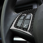 Adesivo decorativo per pulsanti del volante in tinta unita in fibra di carbonio 2 in 1 per BMW E70 X5 2008-2013, guida a destra e a sinistra universale, Steering Wheel Buttons