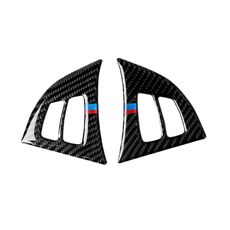 Adesivo decorativo con pulsanti tricolore sul volante in fibra di carbonio 2 in 1 per BMW E70 X5 2008-2013, guida a destra e a sinistra universale, Steering Wheel Buttons(Tricolor)