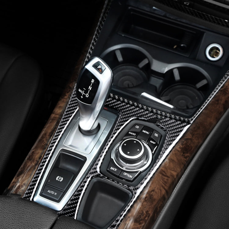 Adesivo decorativo per portabicchieri per auto in fibra di carbonio per BMW E70 X5 / E71 X6 2009-2013, guida a sinistra, Water Cup Holder(Left Drive)