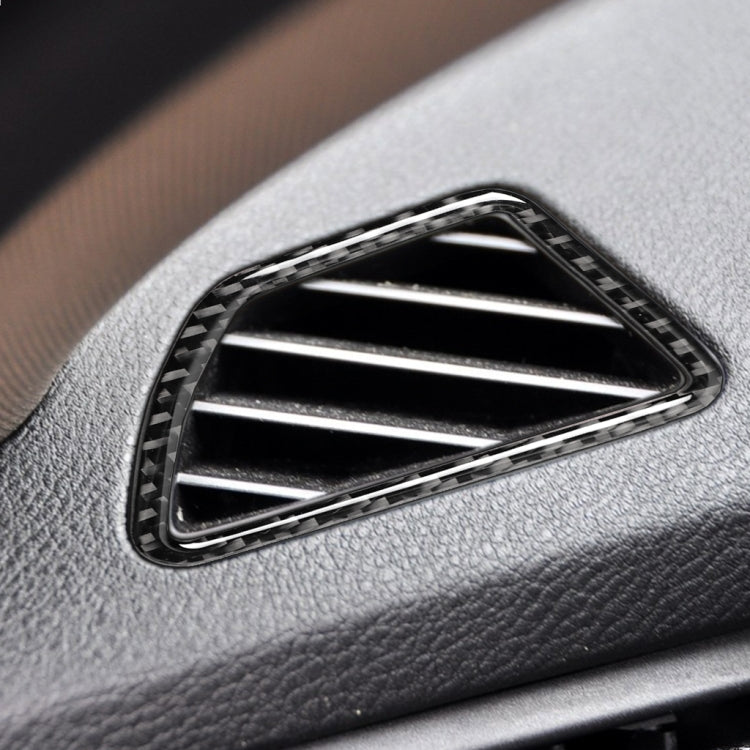 Adesivo decorativo per presa d'aria sul cruscotto in tinta unita in fibra di carbonio 2 in 1 per BMW E70 X5 / E71 X6 2008-2013, guida a sinistra, Dashboard Air Outlet