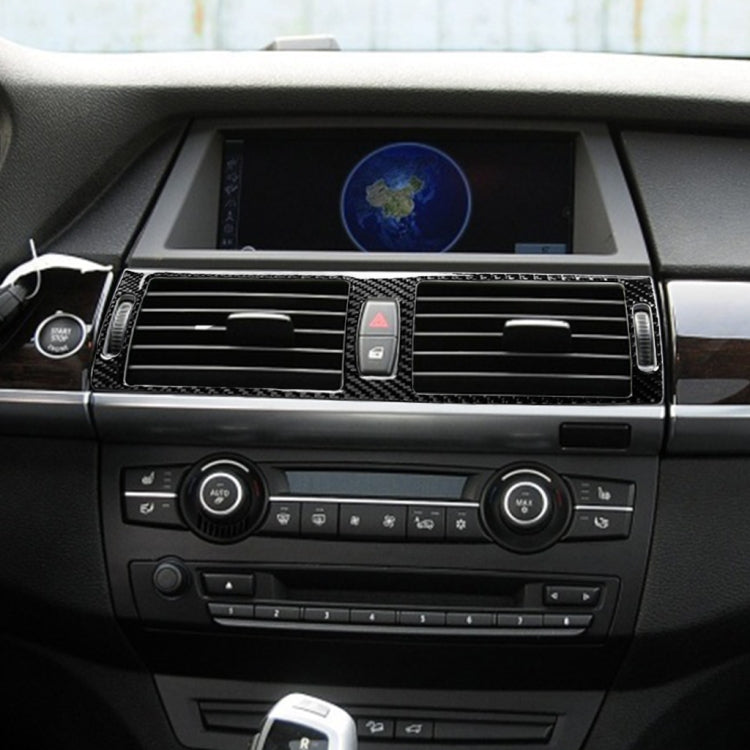 Adesivo decorativo per presa d'aria centrale in tinta unita in fibra di carbonio per auto per BMW E70 X5 / E71 X6 2008-2013, guida a destra e a sinistra universale, Middle Air Outlet