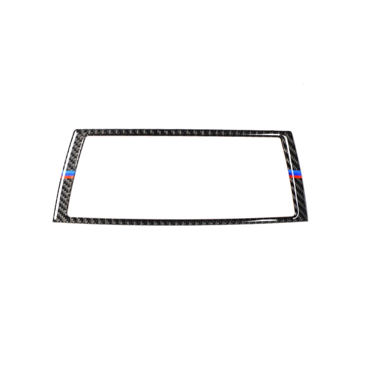 Adesivo decorativo per cornice di navigazione tricolore in fibra di carbonio per auto per BMW E70 X5 / E71 X6 2008-2013, guida a destra e a sinistra universale, Navigation Frame(Tricolor)