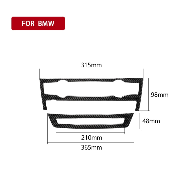 Set di adesivi decorativi per condizionatore d'aria in tinta unita in fibra di carbonio 2 in 1 per BMW E70 X5 2008-2013 / E71 X6 2009-2014, guida a destra e a sinistra universale, Air Conditioner Set