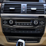 Set di adesivi decorativi per condizionatore d'aria in tinta unita in fibra di carbonio 2 in 1 per BMW E70 X5 2008-2013 / E71 X6 2009-2014, guida a destra e a sinistra universale, Air Conditioner Set