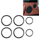 Adesivo decorativo con anello in clacson in tinta unita in fibra di carbonio 6 in 1 per BMW 2008-2013 E70 / 2008-2014 E71, guida a destra e a sinistra universale, Horn Ring