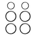 Adesivo decorativo con anello in clacson in tinta unita in fibra di carbonio 6 in 1 per BMW 2008-2013 E70 / 2008-2014 E71, guida a destra e a sinistra universale, Horn Ring