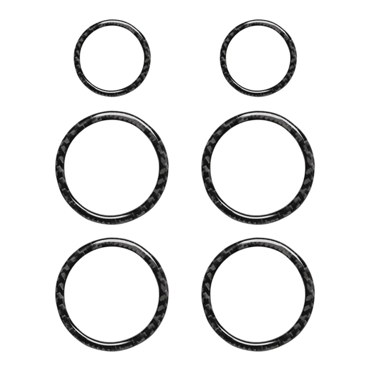 Adesivo decorativo con anello in clacson in tinta unita in fibra di carbonio 6 in 1 per BMW 2008-2013 E70 / 2008-2014 E71, guida a destra e a sinistra universale, Horn Ring