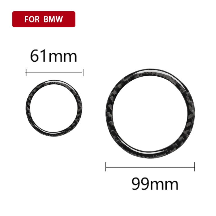 Adesivo decorativo con anello in clacson in tinta unita in fibra di carbonio 6 in 1 per BMW 2008-2013 E70 / 2008-2014 E71, guida a destra e a sinistra universale, Horn Ring