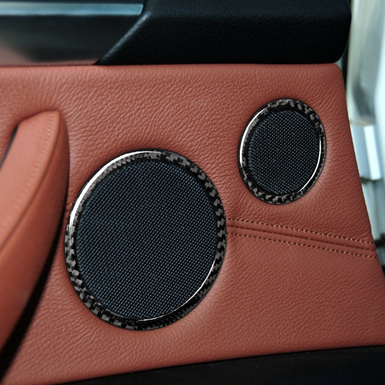 Adesivo decorativo con anello in clacson in tinta unita in fibra di carbonio 6 in 1 per BMW 2008-2013 E70 / 2008-2014 E71, guida a destra e a sinistra universale, Horn Ring
