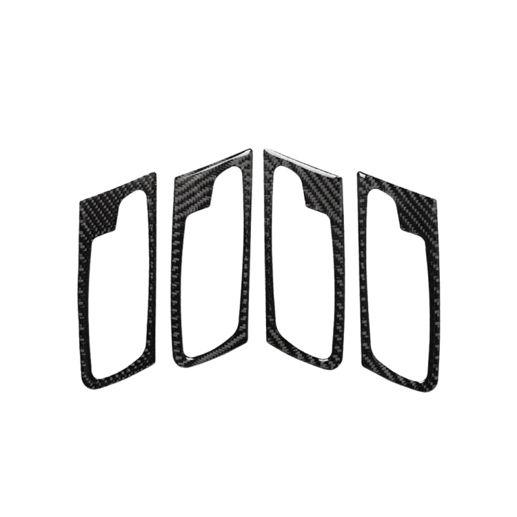 Adesivo decorativo per maniglia della porta in tinta unita in fibra di carbonio 4 in 1 per BMW 2008-2014 X5 E70 / E71, guida a sinistra, Door Handle