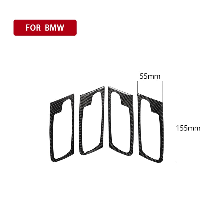 Adesivo decorativo per maniglia della porta in tinta unita in fibra di carbonio 4 in 1 per BMW 2008-2014 X5 E70 / E71, guida a sinistra, Door Handle