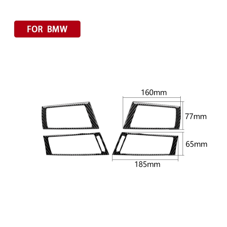 Adesivo decorativo per uscita aria laterale in fibra di carbonio 4 in 1 per BMW 2008-2013 X5 E70 / X6 E71, guida a destra e a sinistra universale, Side Air Outlet