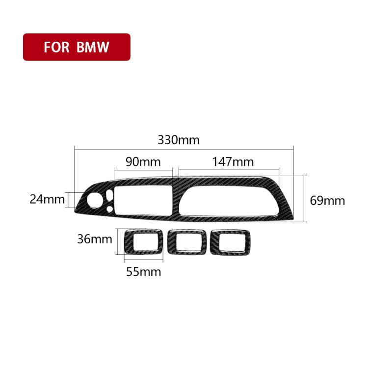 Adesivo decorativo per pannello interruttori per alzacristalli in tinta unita in fibra di carbonio 4 in 1 per BMW 2008-2013 X5 E70 / 2009-2014 X6 E71, configurazione alta con guida a sinistra, Window Lift Switch Panel