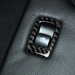 Adesivo decorativo per pannello interruttori per alzacristalli in tinta unita in fibra di carbonio 4 in 1 per BMW 2008-2013 X5 E70 / 2009-2014 X6 E71, configurazione alta con guida a sinistra, Window Lift Switch Panel